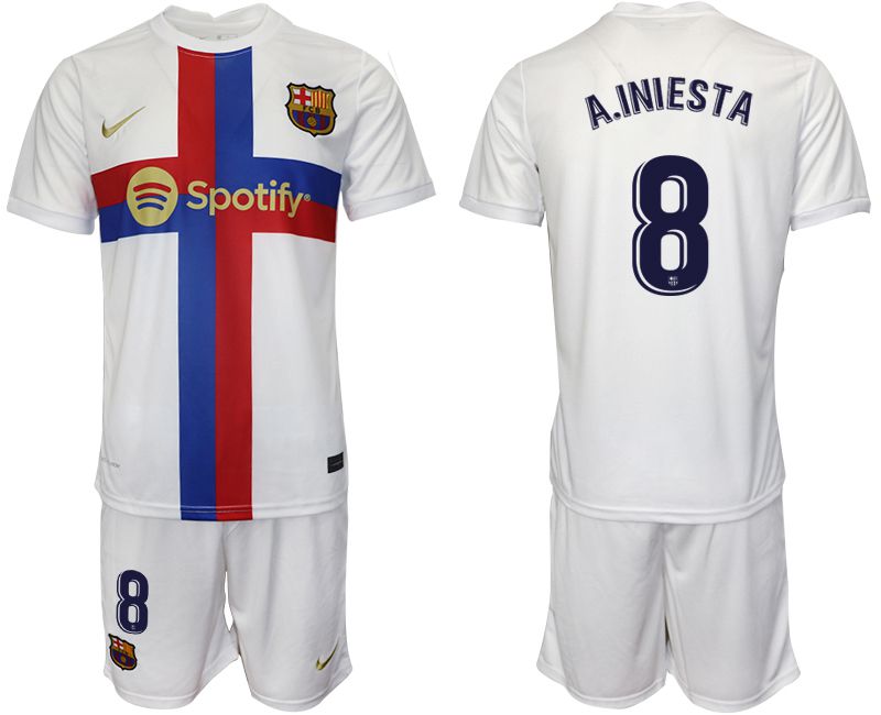 Men 2022-2023 Club Barcelona white away #8 Soccer Jerseys